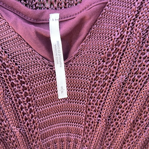 Free People Miranda Mini  Sweater Dress Very Light Open Knit Burgundy Sz Small - Picture 7 of 10